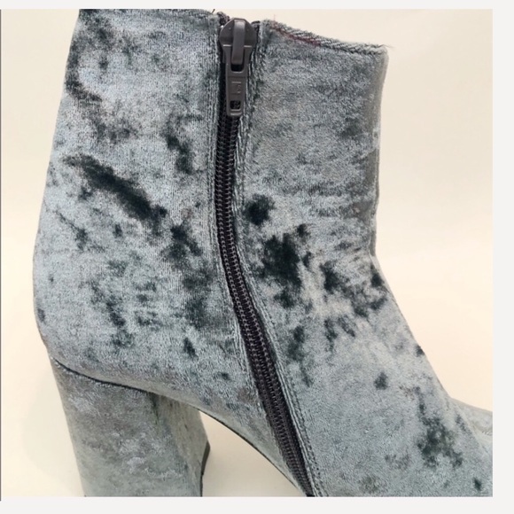 FREE PEOPLE   /leather velvet silver booties - Picture 3 of 6